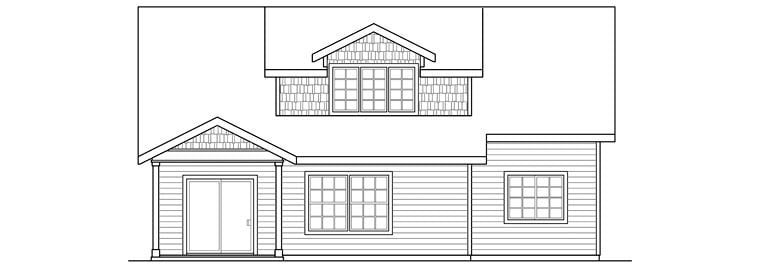 Contemporary Cottage Country Craftsman Ranch Rear Elevation of Plan 60923