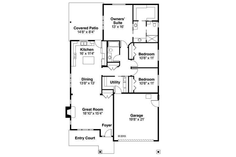 Bungalow Cape Cod Cottage Craftsman Level One of Plan 60930