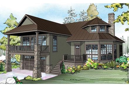 Cape Cod Contemporary Country European Tudor Elevation of Plan 60933