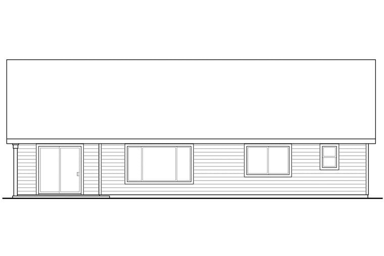 Cottage Country Craftsman European Ranch Rear Elevation of Plan 60937