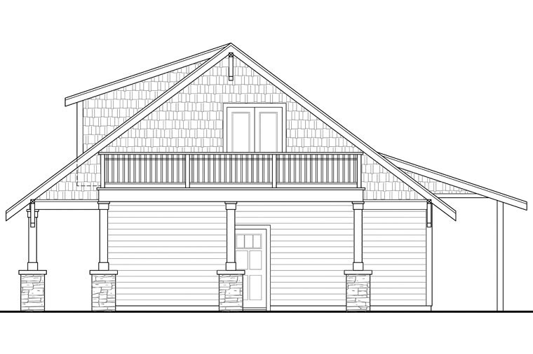 Craftsman, Prairie Style Plan with 3815 Sq. Ft., 3 Bedrooms, 3 Bathrooms, 2 Car Garage Picture 3