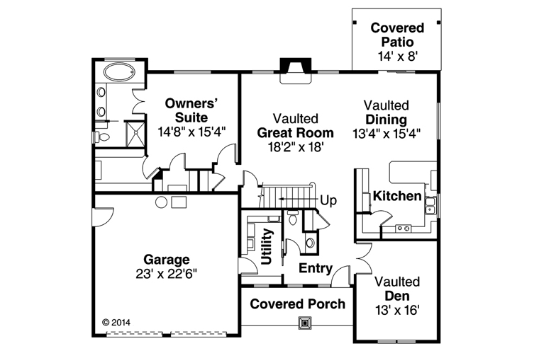 Cape Cod Cottage Country Craftsman Level One of Plan 60942