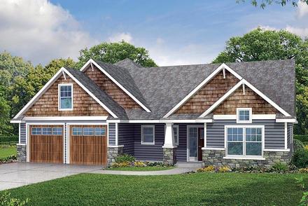 Cape Cod Cottage Country Craftsman Elevation of Plan 60942