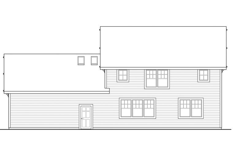 Country Traditional Rear Elevation of Plan 60943