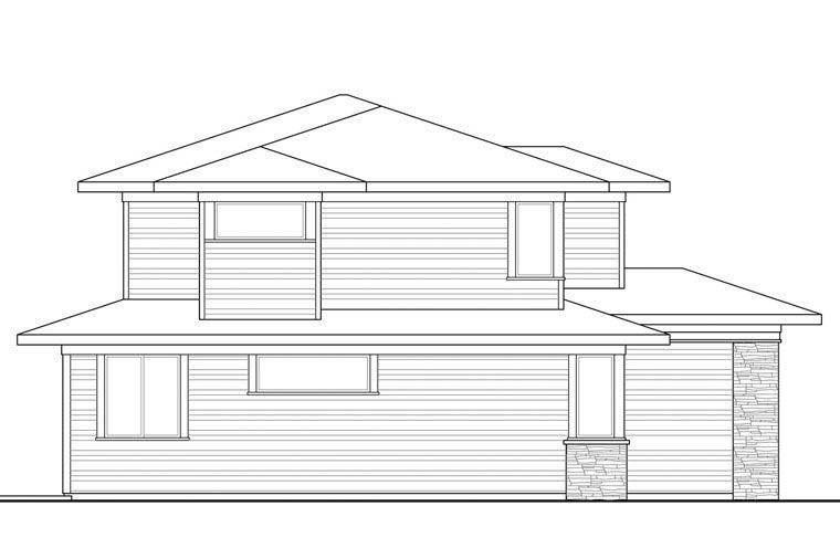 Contemporary, Craftsman Plan with 3109 Sq. Ft., 4 Bedrooms, 3 Bathrooms, 2 Car Garage Picture 2