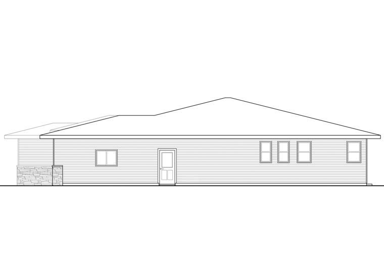 Contemporary, Craftsman, Prairie Style, Ranch Plan with 2279 Sq. Ft., 3 Bedrooms, 2 Bathrooms, 2 Car Garage Picture 3