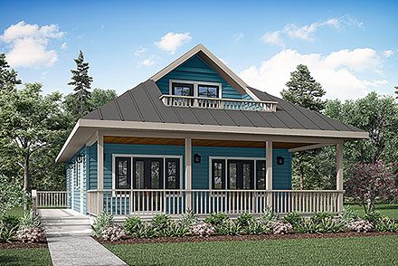 Cape Cod Contemporary Cottage Country Craftsman Elevation of Plan 60953