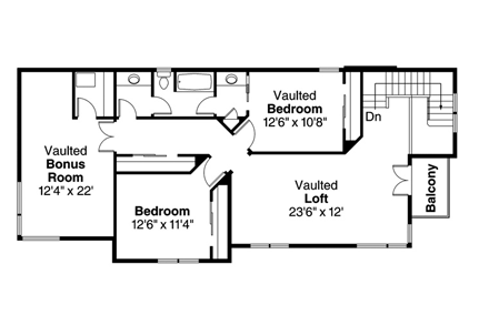 House Plan 60955 Second Level Plan