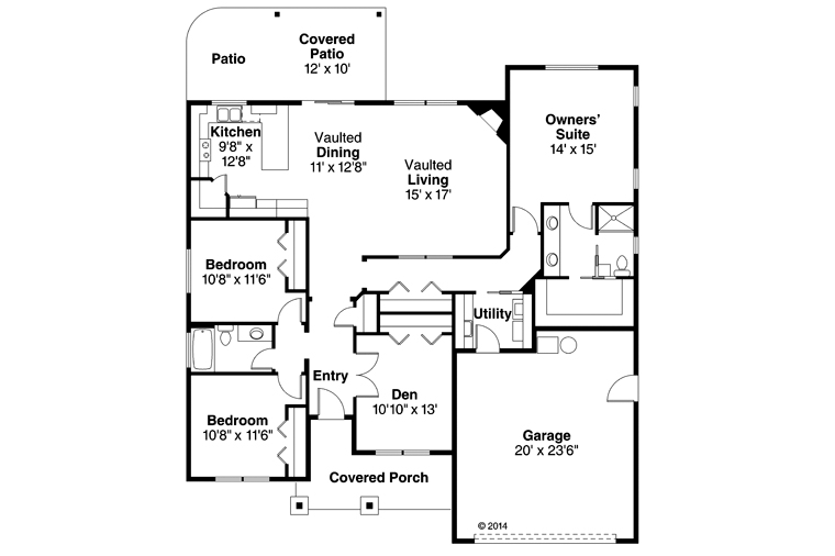 Cape Cod Cottage Ranch Level One of Plan 60957