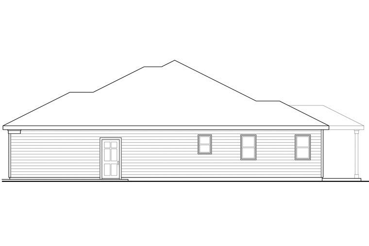 Cape Cod, Cottage, Ranch Plan with 1859 Sq. Ft., 3 Bedrooms, 2 Bathrooms, 2 Car Garage Picture 3