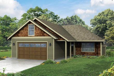 Cottage Country Ranch Traditional Elevation of Plan 60962