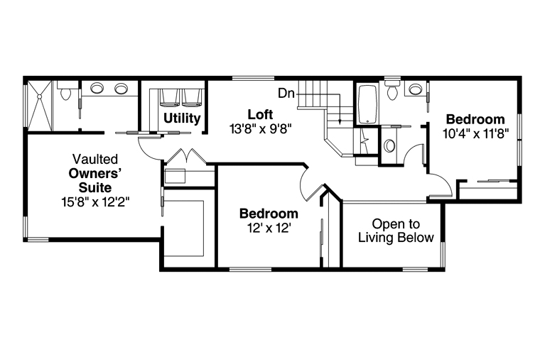 Contemporary Cottage Florida Level Two of Plan 60963