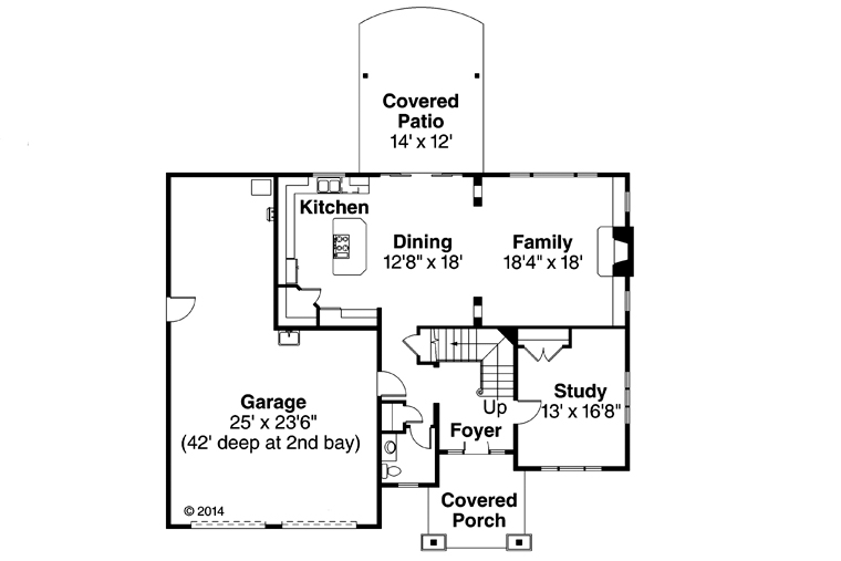 Country Craftsman Traditional Level One of Plan 60964