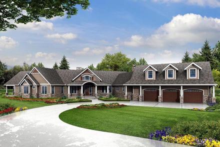 Country Ranch Traditional Elevation of Plan 60965