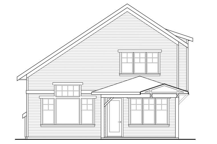 Cottage Country Traditional Rear Elevation of Plan 60966