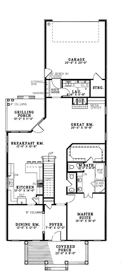 House Plan 61000 First Level Plan