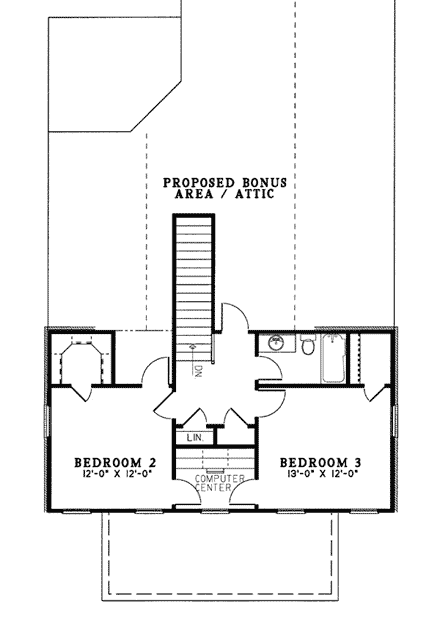 House Plan 61000 Second Level Plan