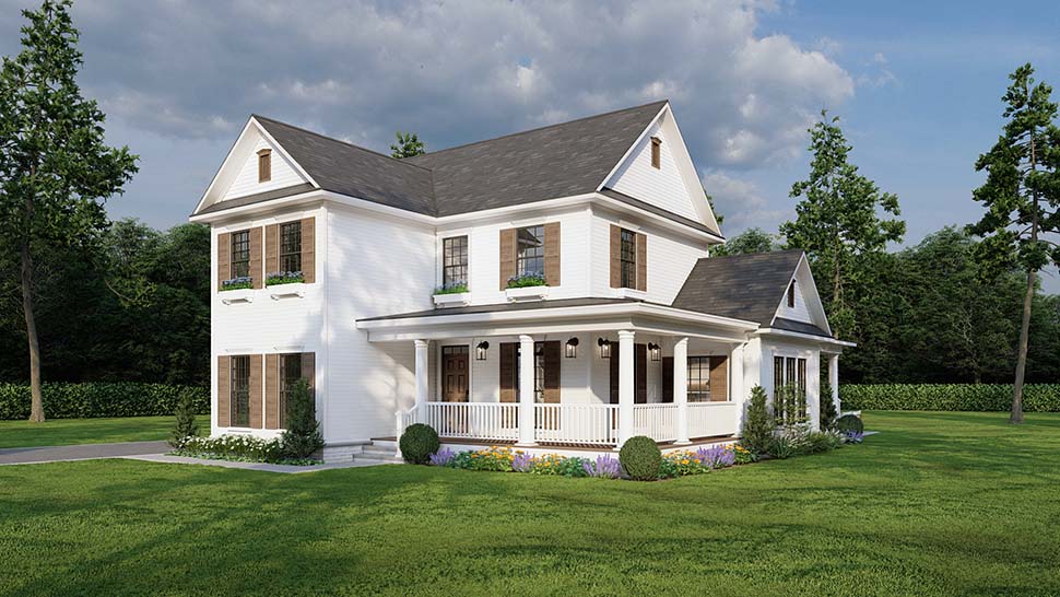 Country, Farmhouse, Southern Plan with 2270 Sq. Ft., 4 Bedrooms, 3 Bathrooms, 2 Car Garage Picture 5