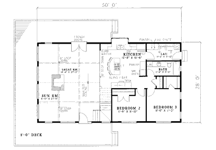 House Plan 61006 First Level Plan