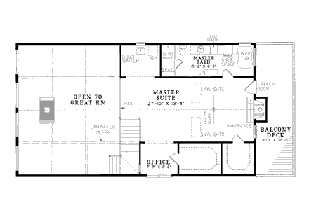 House Plan 61006 Second Level Plan