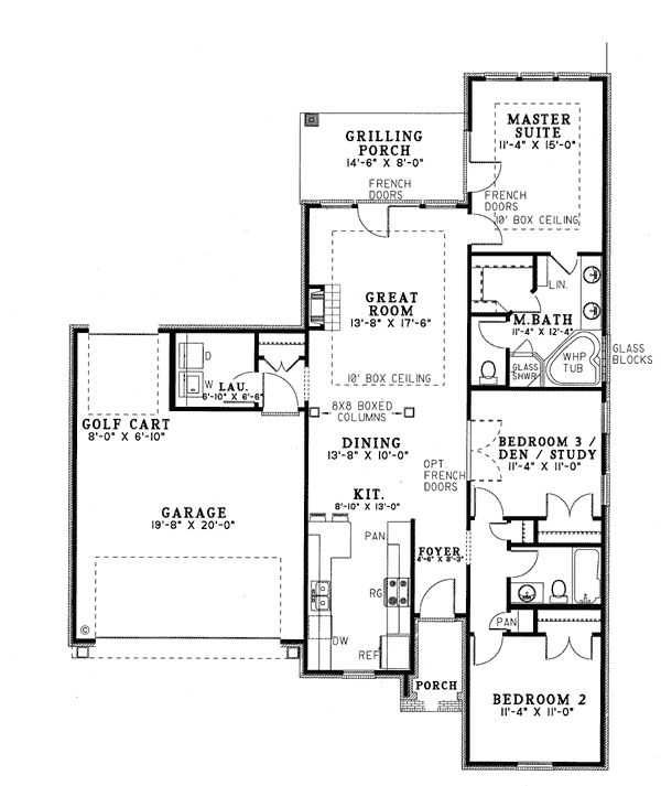 European One-Story Level One of Plan 61007