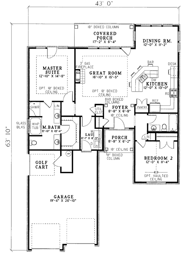 European One-Story Level One of Plan 61008