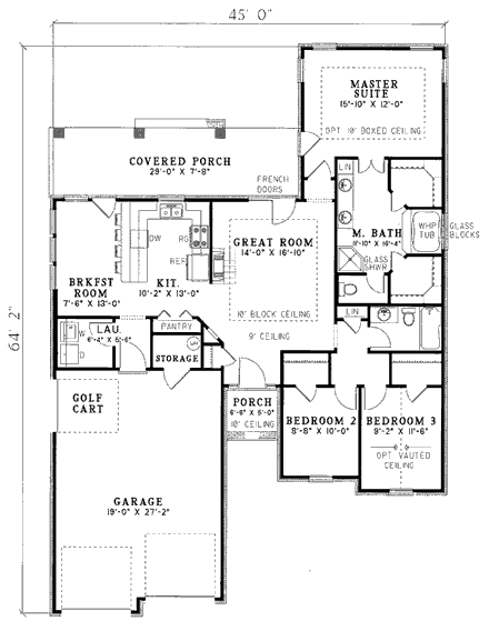 House Plan 61010 First Level Plan
