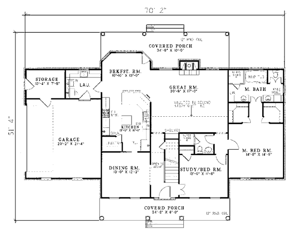 Colonial Country Southern Level One of Plan 61017