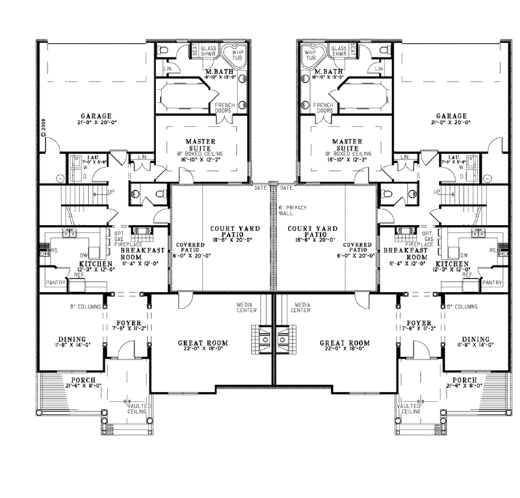 Bungalow European Traditional Level One of Plan 61018