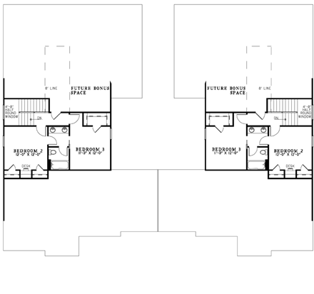 Multi-Family Plan 61018 Second Level Plan