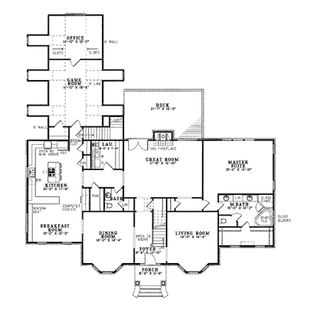 House Plan 61025 First Level Plan