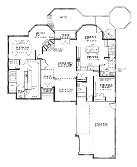 House Plan 61026 First Level Plan