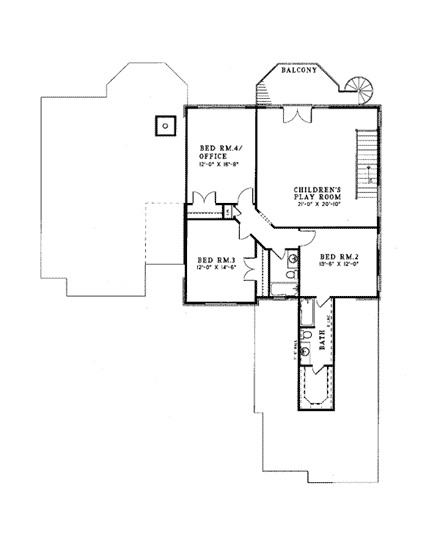 House Plan 61026 Second Level Plan