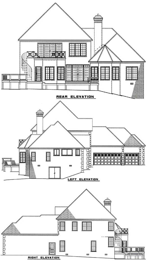 European Rear Elevation of Plan 61026