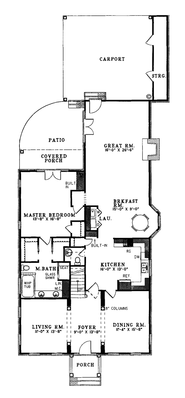 Cape Cod Colonial Southern Level One of Plan 61028