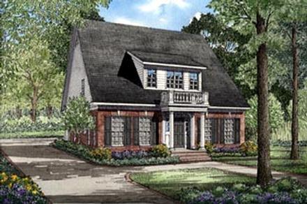 Cape Cod Colonial Southern Elevation of Plan 61028