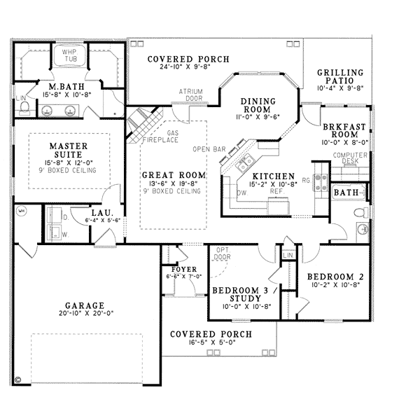European One-Story Level One of Plan 61033