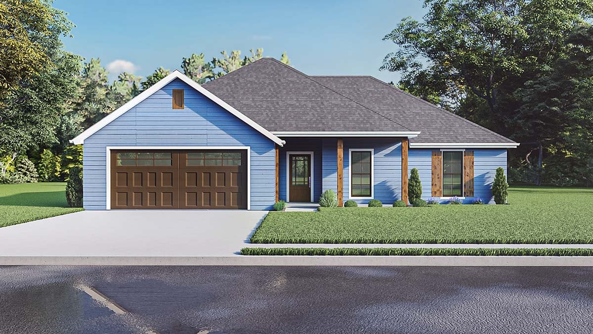 European, One-Story Plan with 1485 Sq. Ft., 3 Bedrooms, 2 Bathrooms Picture 2