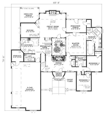 House Plan 61038 First Level Plan