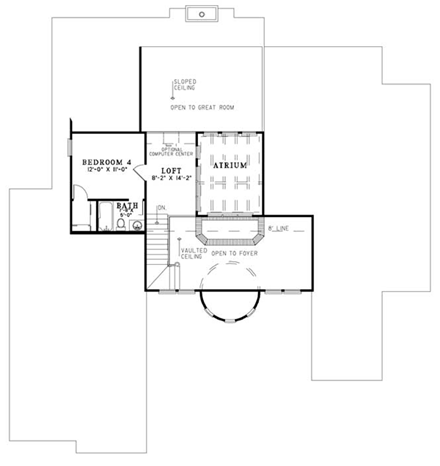 House Plan 61038 Second Level Plan