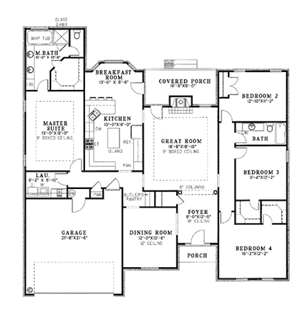 House Plan 61040 First Level Plan