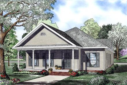 Cape Cod Country Southern Elevation of Plan 61041