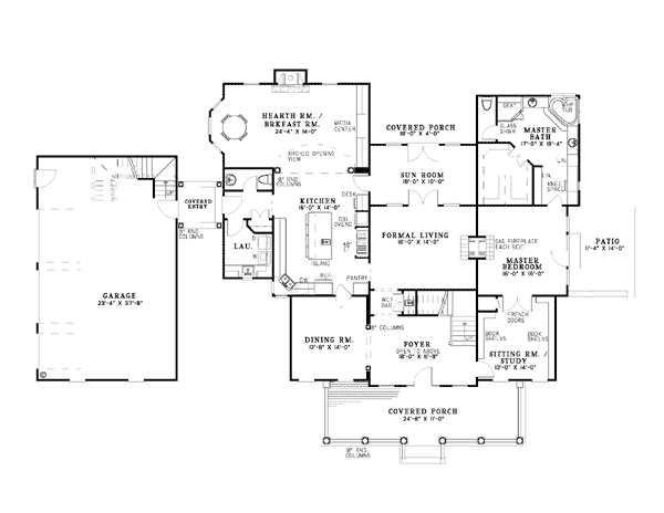 Colonial Southern Level One of Plan 61042