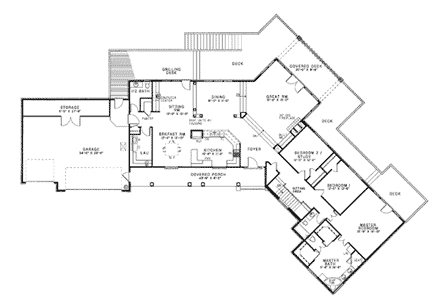 House Plan 61043 First Level Plan