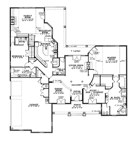 House Plan 61047 First Level Plan