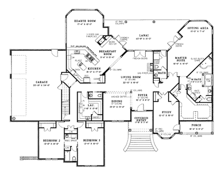 House Plan 61049 First Level Plan