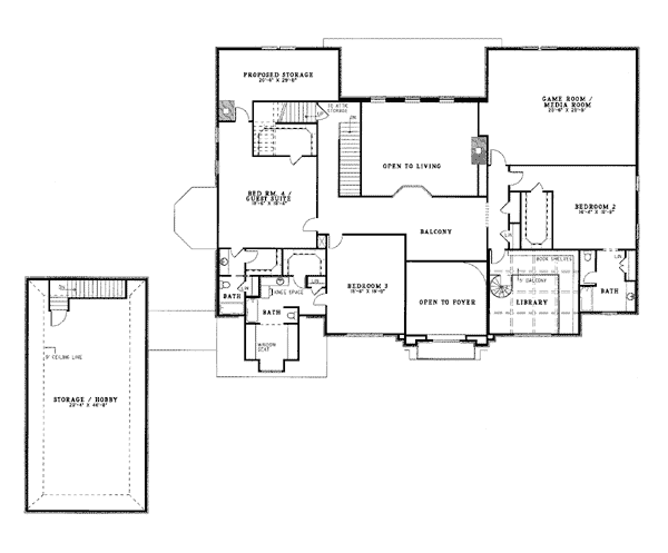 Colonial Contemporary Southern Level Two of Plan 61050