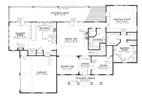 Colonial Country Southern Level One of Plan 61055