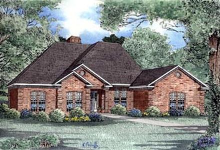 European One-Story Traditional Elevation of Plan 61057