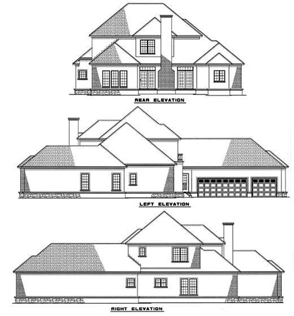 European Rear Elevation of Plan 61059